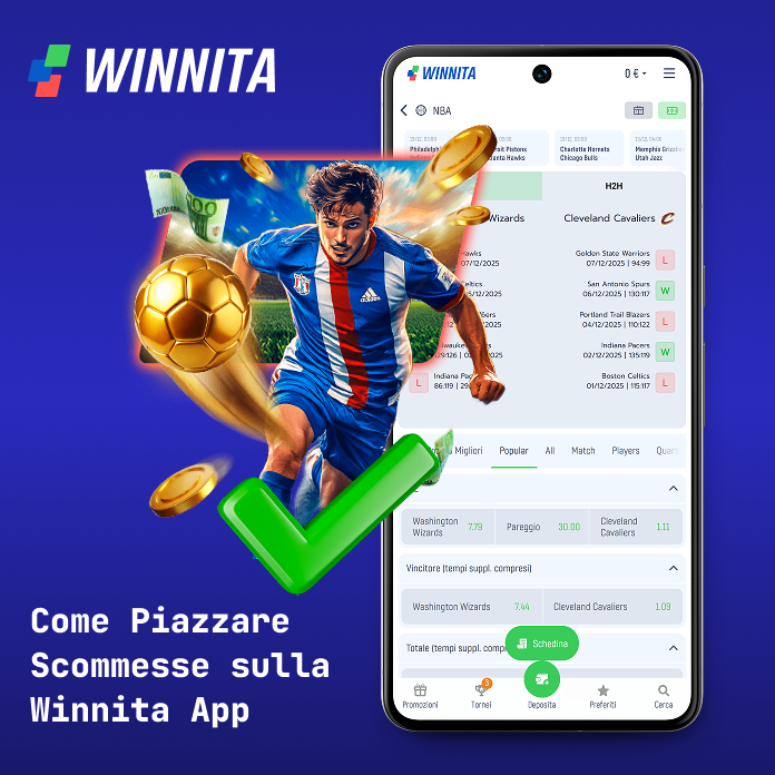 Come piazzare scommesse sportive utilizzando l'app mobile Winnita