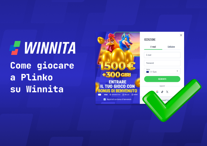 Per iniziare a giocare a Plinko su Winnita Casino Italia, registrati e deposita denaro